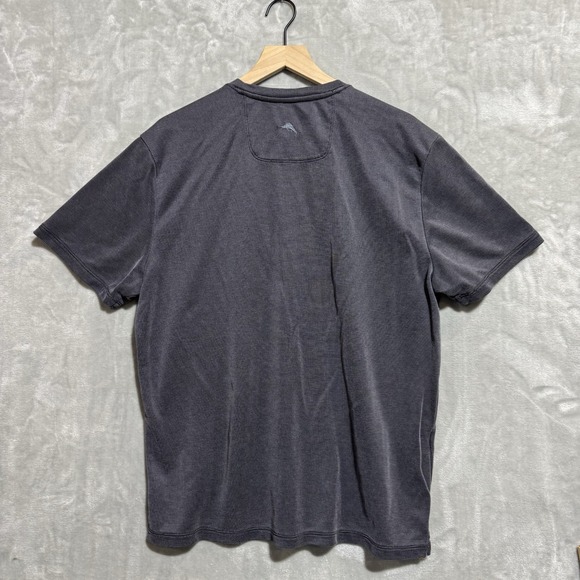 Tommy Bahama Basic Tee Shirt Men's Large Seersucker Black Cotton Active - Picture 1 of 6